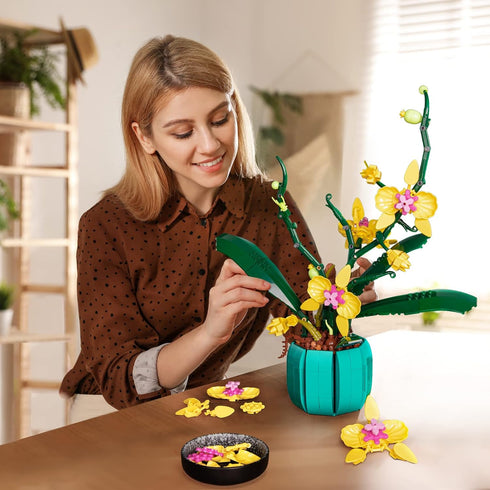 JOJO&Peach Orchid Bonsai Building Set, 811 Pieces Botanical Collection for Home or Office Gifts