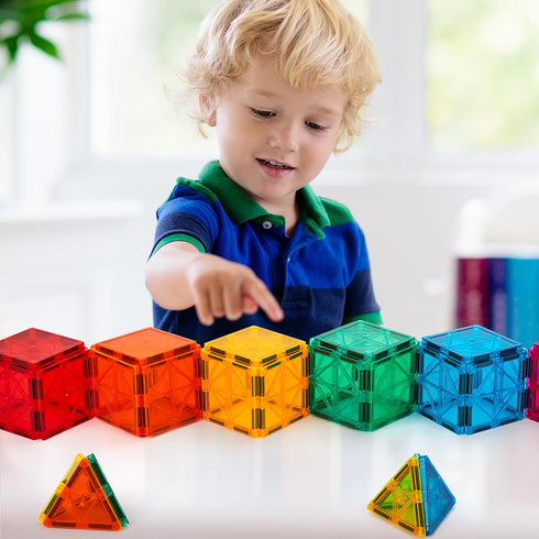 110PCS Set, FNJO Magnetic Tiles, Magnet Building Magnetic Building Blocks, Construction STEM Learning and Playing Toys