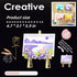 WULOBOOI Set, Mini Flowers Picture Frame Building Desk Decor Block Easel for Message Stickers and Painting Photo Frame