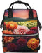 HCBPWVQA Beautiful Colorful Flowers Diaper Bag with Changing Pad and Pacifier Holder, Multifunction