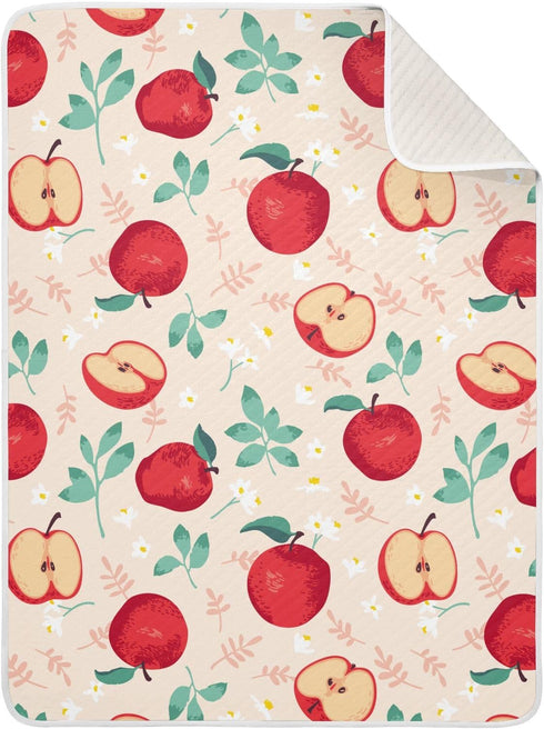 KICPOAY Swaddle Blanket for Apples with Leaves Baby Receiving Blanket Muslin Baby Swaddles