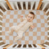 Pigsaly 27x39 Inch Crib Sheets Light Orange Gray Checkered Baby Sheet for Standard Crib Mattress Boys Girls Toddler Bed