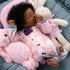 JIZHI Lifelike Reborn Baby Dolls - 17 Inch African American Soft Body Realistic Newborn Baby Doll with Gift Box