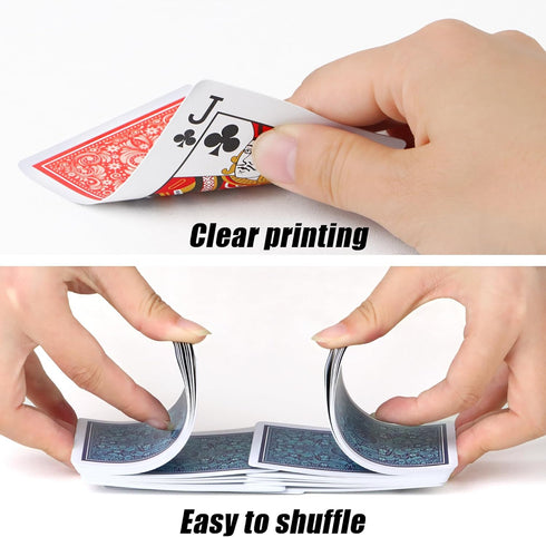 6 Pack,Waterproof Shuffle,6 Set,Standard (6 Plastic Playing Cards Playing Cards Bulk for Adults,Flexible and Easy Decks