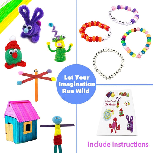 Set 4 5 6 7 8 VLUSSO Arts and Crafts Supplies for Kids DIY Craft Kits Art Supplies Materials Kids Crafts with Pipe