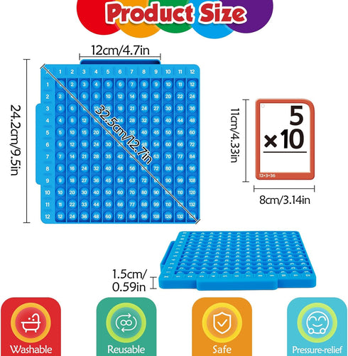 Torlam Math Flash Cards + Math Board, Multiplication & Division Flash Card Games for Kids 1st-6th Grade