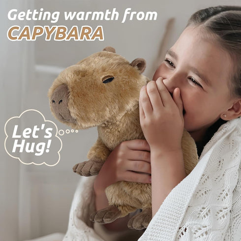 Capybara Stuffed Animals, Microwavable Stuffed Animal Adorable Fluffy Capybara Plush for Warmth Comfort, Heatable