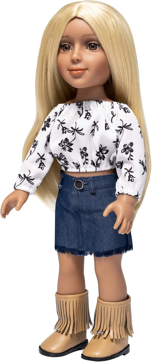 I'm A Girly Fashion Doll Zoe with Golden Blonde Interchangeable Synthetic Wig, 18" Tall Fashionista Model