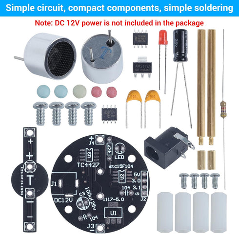 ICStation Ultrasonic Levitation Soldering Practice Kit, Standing Wave Controlled Levitation DIY Soldering Kit for STEM