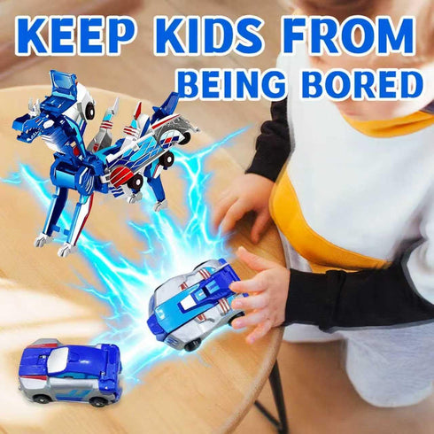 NIGVO 2 Collision Transforming Dinosaur Car Toy Cars Crash & Transform into Dinosaur Robot Toys for Kids Fun Gift