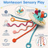 Fyxttalor 12M+, Set Baby Toy for Montessori Sensory Toy Play for Toddlers, UFO Pull String Toy in Stollers Educational