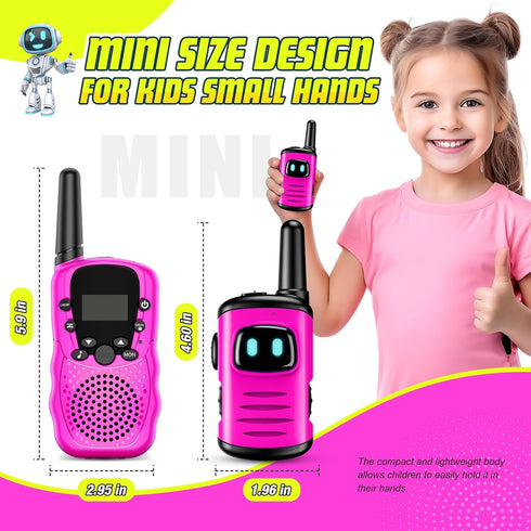 Kids Walkie Talkies Toys for Girls: comedyfun Mini Robots 2 Pack, Birthday Gifts for 3-8 Year Old Girls Outdoor Games