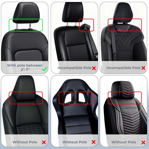 Yoocaa Adjustable Car Headrest Pillow, Road Pal Headrest, U-Shaped Travel Sleeping Pillow for Kids & Adults, Head Neck