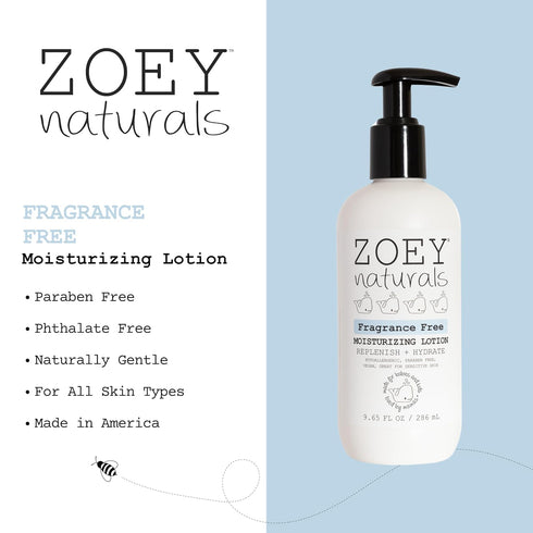 9.65 oz Zoey Naturals Fragrance-Free Baby & Toddler Lotion Pediatrician and Dermatologist Approved - Hypoallergenic