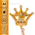 3 Pcs Large Gold Crown Balloons (38.2" x 35.4") - Durable Princess Birthday Party Decorations for Photoshoots,