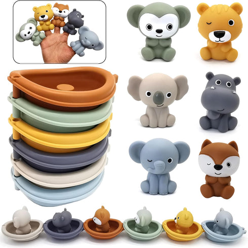 AFUDO Bath Toys Floating Boats, 12Pcs Bath Toys for Kids Ages 1-3 or