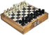 StonKraft 8" X 8" Chess Board with Wooden Base & Stone Inlaid Game Set