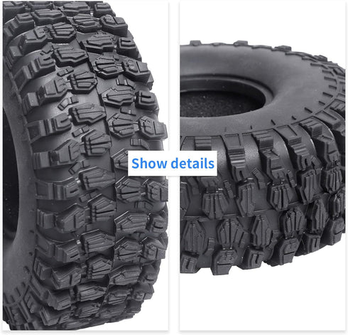 Hobbypark RC Crawler Tires 1.9 Inch 4.7" 120mm for Axial SCX10 II III Traxxas TRX4 Redcat Gen 8 Gen7, 4pcs Foam Inserts