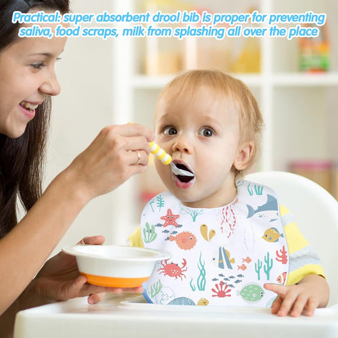 12 Pieces Sublimation Blank Baby Bibs - Printable Reusable Dribbler Bib, 30 x 27 cm, Stain Resistant