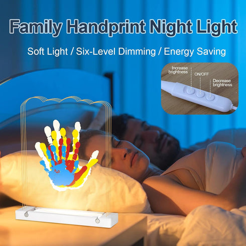 Family Handprint Kit with Light, Baby Hand and Footprint Kit, Family Gifts for New Parents, Adoption, New Mom Gifts