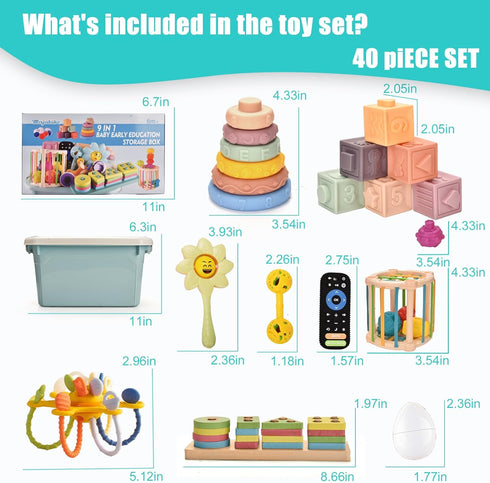 Majabike 6 12 9 1 1-3 Baby Toys to Months in Montessori Teething Toys Sorting Sensory Educational Learning Gift