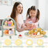 Set Set 2 3 4 5 6 Wooden Tea Party for Little Girls, Toddler Tea with Cupcake Stand & Food Dessert, Pretend Play Food