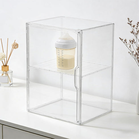 Countertop 14.2x10.6x8.7in ERINGOGO Baby Bottle Organizer for Cabinet - Clear Acrylic Bottle Station Storage Case