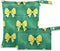 Burbuja Green Yellow Bows Wet Dry Bags for Baby Cloth Diaper 2 Pack,