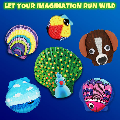 Nicmore 4-6 4-8 8-12 3 4 5 6 7 8 9 10 11 12 Kids Sea Shell Art & Crafts: Glow in The Darkness Painting Kits Crafts