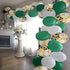 Jungle Safari Dinosaur Theme Party Supplies, 30pcs 12 Inch Green White Latex Balloons with Confetti