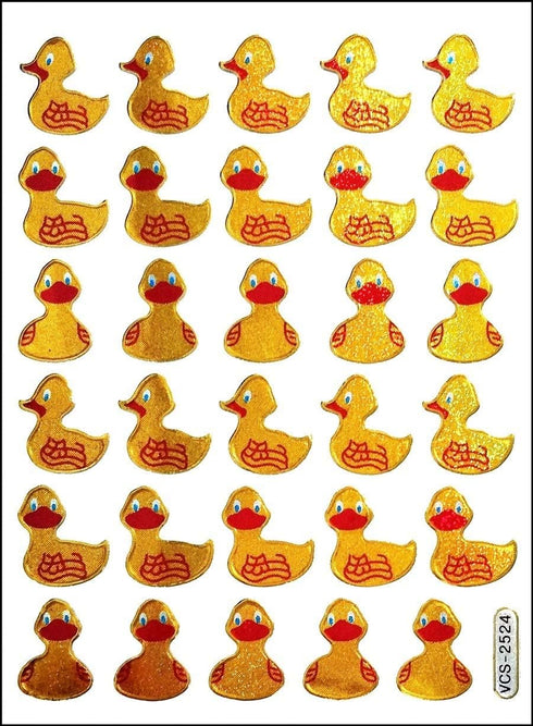 Stickers Glitter Pack, 10 Sheets Little Duck Sticker Cartoon, Kids Scrapbooking, Xmas Birthday Party Favors