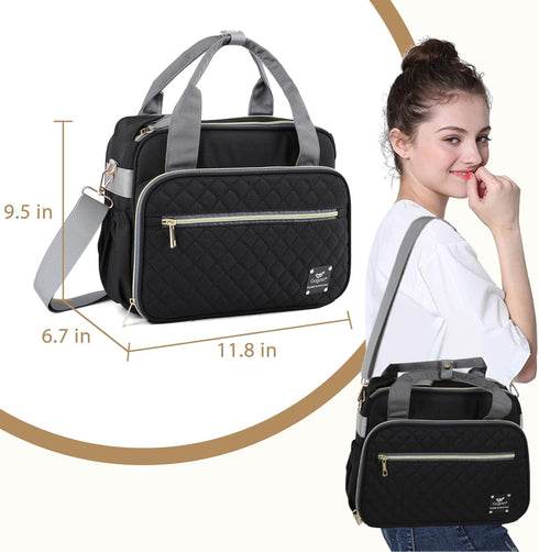 GOGOSO Crossbody Small Diaper Bag, Cute Mini Baby Diaper Tote Bags with Insulated Pockets for Traveling Outdoor Parent