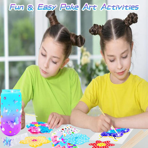 FJBICODA 5-12 8 2 1 5 6 7 8 9 10+ Poke Art Flower Bouquet Craft Kit - Arts and Crafts for Girls Ages - Make Your Own