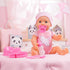 Bayer Design Piccolina 16" Newborn Baby Doll - Pink Sheep with Potty Training Functions and Feeding Accessories