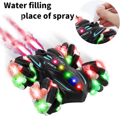 Car,360 Age6-8 8-12 Upgraded Gesture Sensing RC Stunt Spins Double-Sided Hand Controlled RC car Spray Watch Remote