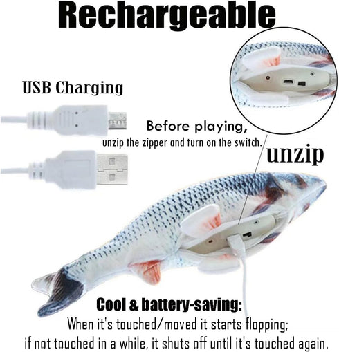 Electric Moving Fish Interactive Plush Toy