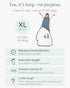 1.0 3T-4T-5T PurComfy Extra-Long Toddler Sleep Sack, Premium Bamboo Viscose Warm Sleeping Bag Supersoft TOG Wearable
