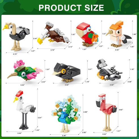 20 Packs Sets Sawaruita Mini Animal Building Blocks Party Favors for Kids- Birds Building Blocks for Classroom