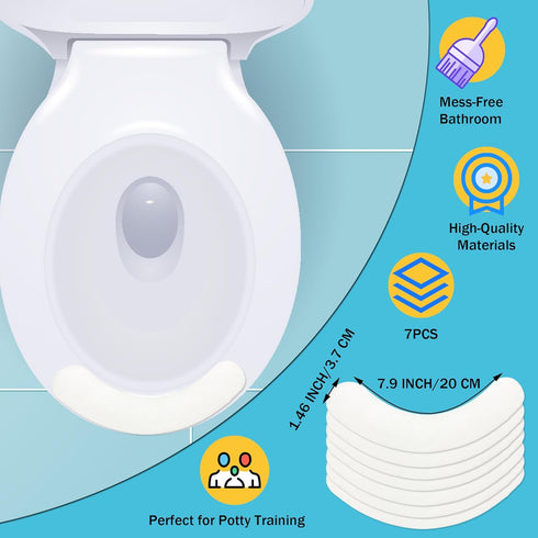 JuGeoZhi 7pcs Toilet Splash Guard - Pee Guard Pad for Toilet Seat Potty Training Mat for Kids Boys Adult Men