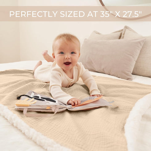 Cozy Soft Muslin Cotton Baby Blanket - Breathable and Lightweight Blanket Keeps Your Newborn Baby Girl Or Boy and Warm