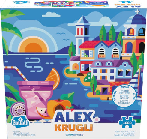 Goliath Alex Krugli Summer Vibes - 1000-Piece Puzzle - Completed Size 26.75 x 18.26 Inches
