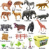 65PCS Safari Animal Figurines Toy Set, Realistic Jungle Zoo Figures for Kids Ages 3-8