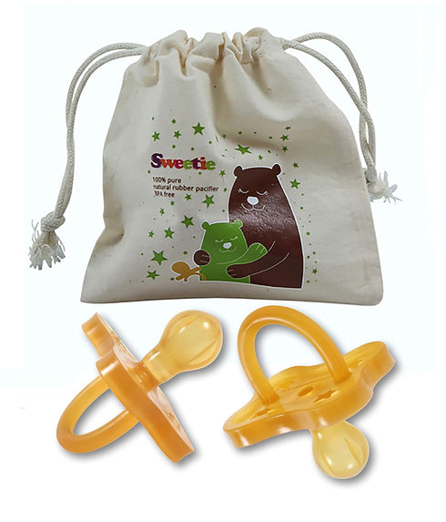 Sweetie Rubber Pacifier STAR SHAPE RUBBER Natural Rubber with Rounded Nipple 1