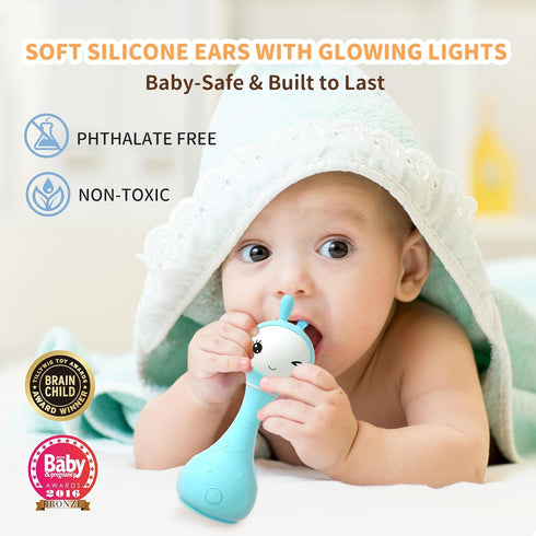 alilo 0-3-6-12-18-24 Months,1 4 9 Smarty Bunny Baby Rattle Musical Light Up Toys, Infants Newborns Baby Toys Year Old