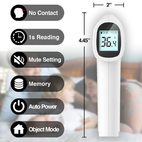 FT50 Infrared Thermometer for Adults and Kids - Non-Contact Fever Monitor with Screen Display
