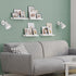 Set 4 Wallniture Denver Floating Shelves for Kids Room Decor, White Wall Bookshelf for Picture Frames, Kids Room