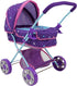 509 Crew Mermaid Doll Pram - Kids Pretend Play with Retractable Canopy, Shopping Basket & Removable Carry Cot
