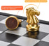 3 in 1 Magnetic Chess Checkers Backgammon Set, Folding Travel Games for Kids and Adults (Chess: Gold & Silver)