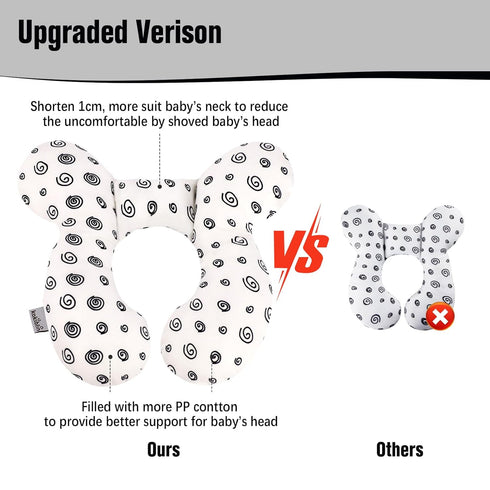 KAKIBLIN Baby Neck Pillow, Baby Head Pillow, Upgraded Travel Support Pillow for Carseat, Neck Support for Car Seat