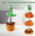 USB Charging Dancing Talking Cactus Toy - Baby Toy with 120 English Songs and Mimicking Feature